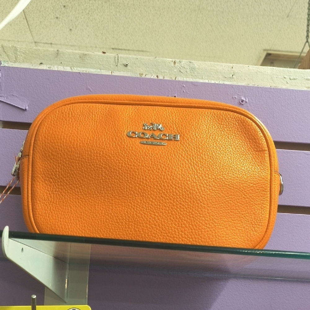 Coach Vibrant Orange Cosmetic Bag